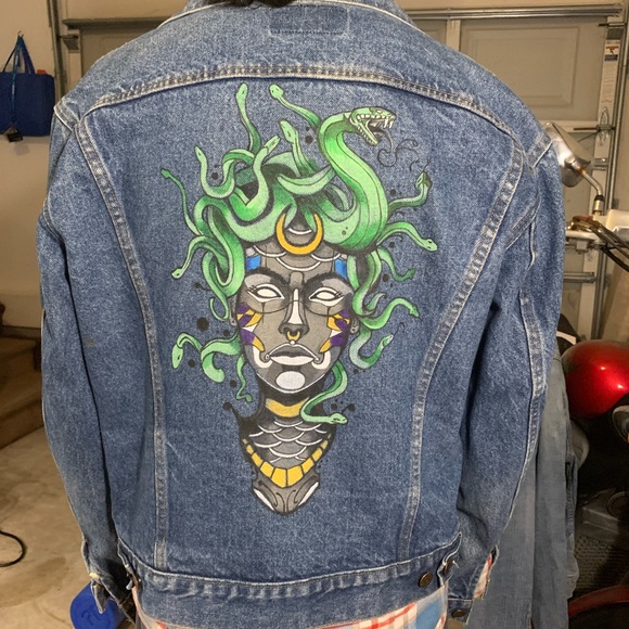 Hand painted Denim (Upcycled) - Picture 4 of 16
